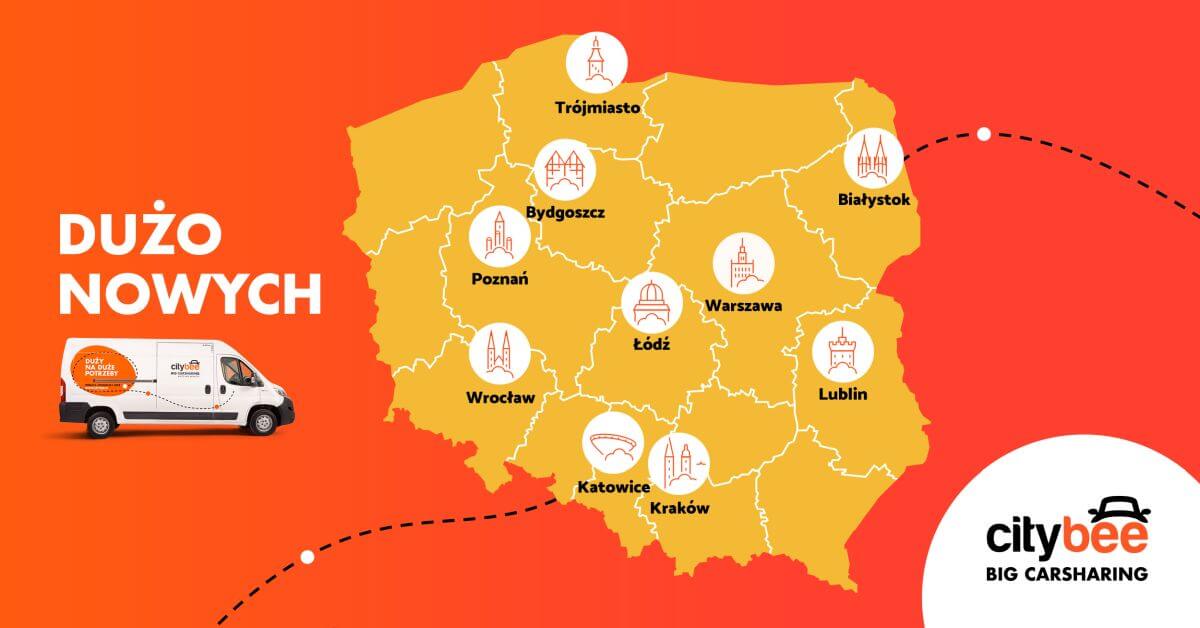 CityBee wjeżdża do Bydgoszczy! Startuje wynajem dostawczaków na minuty! CityBee wjeżdża do Bydgoszczy! Startuje wynajem dostawczaków na minuty!
