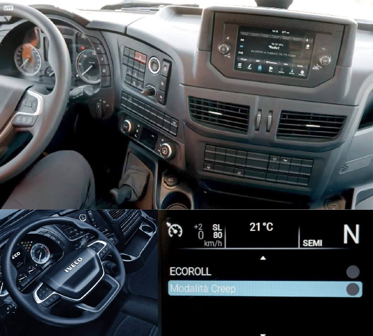 Wnętrze kabin jest teraz podobne jak w modelu S-WAY. Zautomatyzowana skrzynia biegów Hi-Tronix ma funkcje przydatne w terenie, np. creep mode, czyli bieg pełzający. Wnętrze kabin jest teraz podobne jak w modelu S-WAY. Zautomatyzowana skrzynia biegów Hi-Tronix ma funkcje przydatne w terenie, np. creep mode, czyli bieg pełzający.