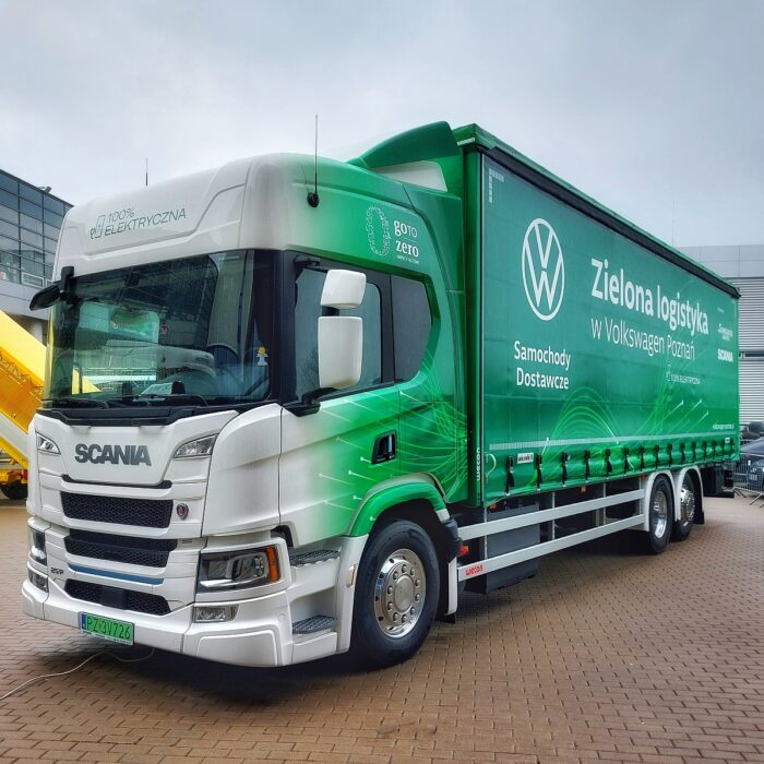 Elektryczna Scania 25P dowiezie części dla fabryki Volkswagen Poznań Elektryczna Scania 25P dowiezie części dla fabryki Volkswagen Poznań